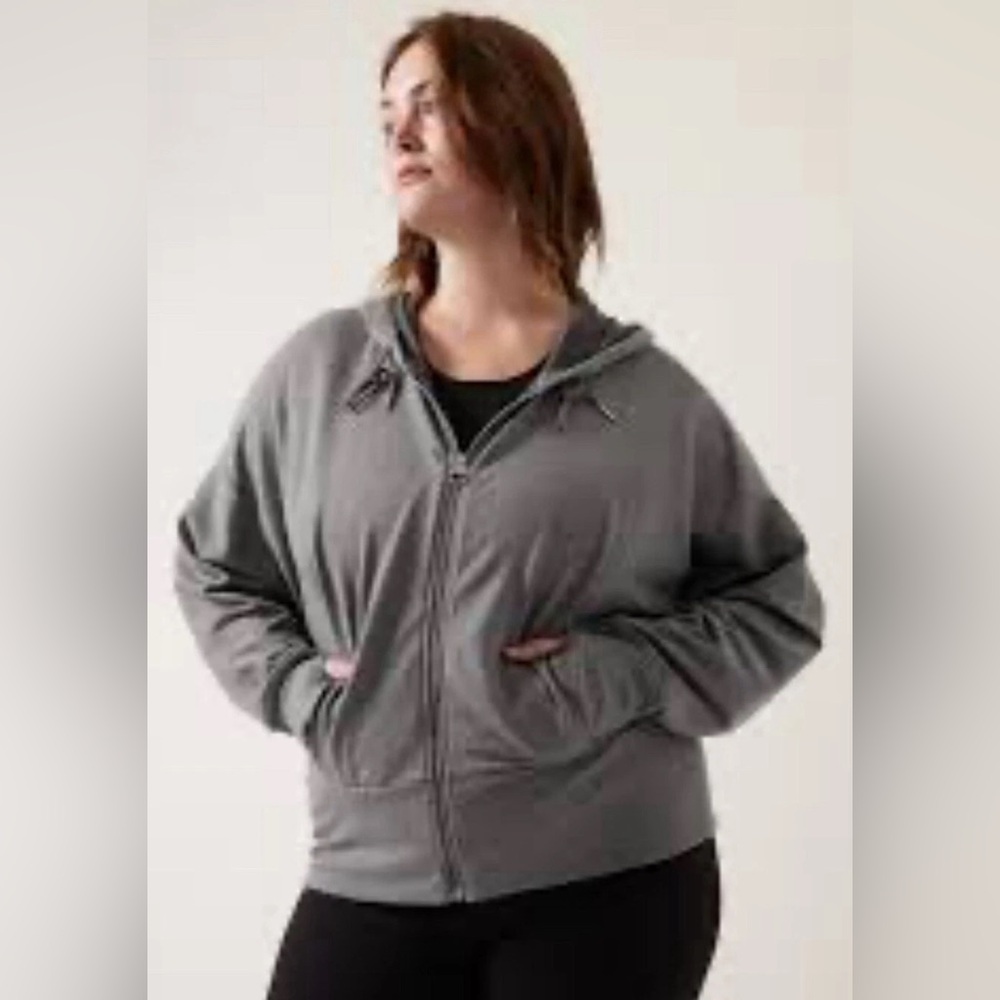 Athleta Balance Charcoal Zip-Up Hoodie NWT 2X